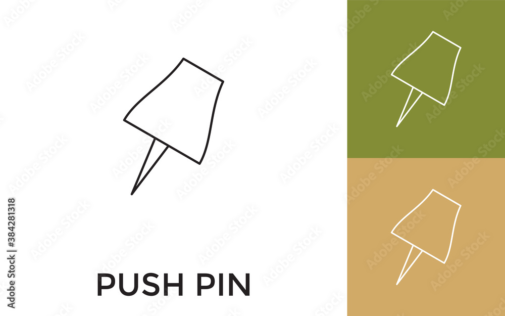 Editable Push Pin Thin Line Icon with Title. Useful For Mobile Application, Website, Software and Print Media. Editable Push Pin Thin Line Icon with Title. Useful For Mobile Application, Website, Software and Print Media.