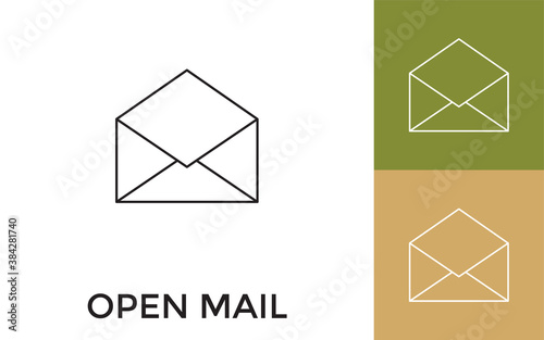 Editable Mail Thin Line Icon with Title. Useful For Mobile Application, Website, Software and Print Media.