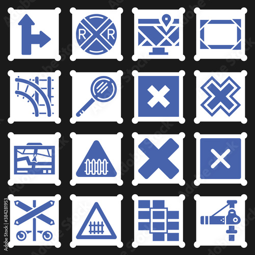 16 pack of street corner  filled web icons set