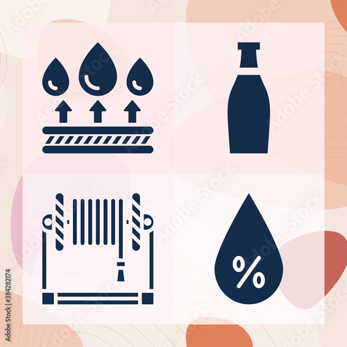 Simple set of artificial lake related filled icons