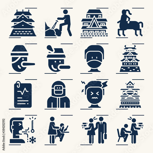 Simple set of fantasies related filled icons.