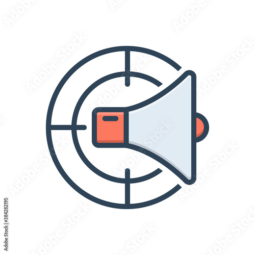 Color illustration icon for marketing vision