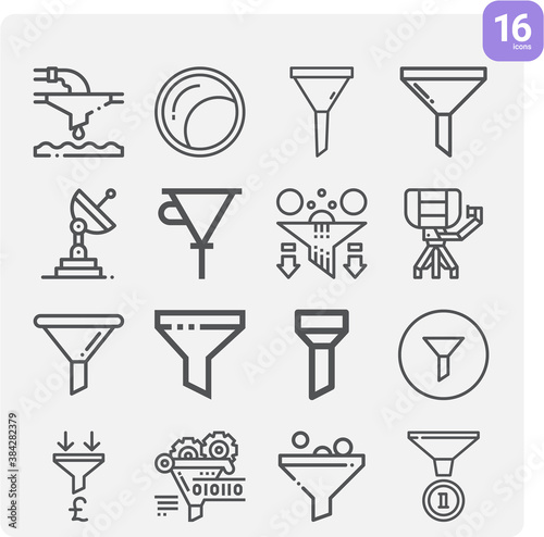 Simple set of electrical device related lineal icons.