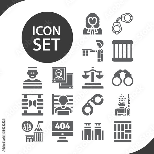 Simple set of guilty related filled icons.