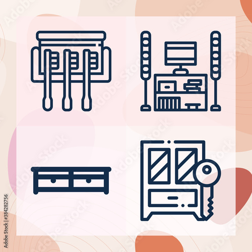 Simple set of ministries related lineal icons