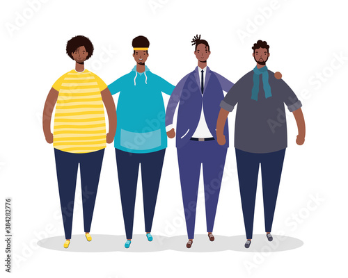 group of afro men characters