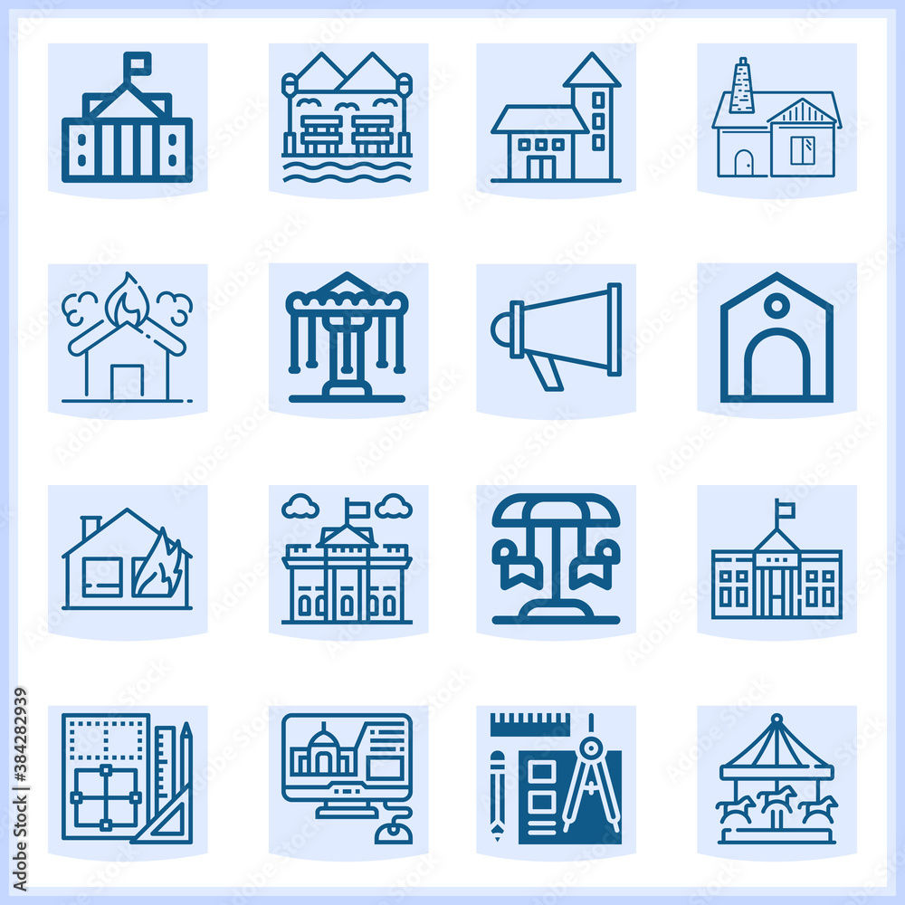 Fototapeta premium Commons related simple set. 16 lineal