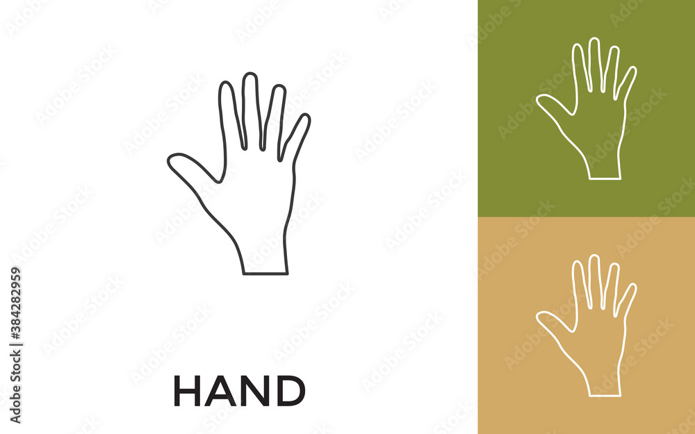 Editable Human Hand Thin Line Icon with Title. Useful For Mobile Application, Website, Software and Print Media. Editable Human Hand Thin Line Icon with Title. Useful For Mobile Application, Website, Software and Print Media.