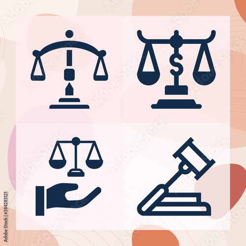 Simple set of practice of related filled icons