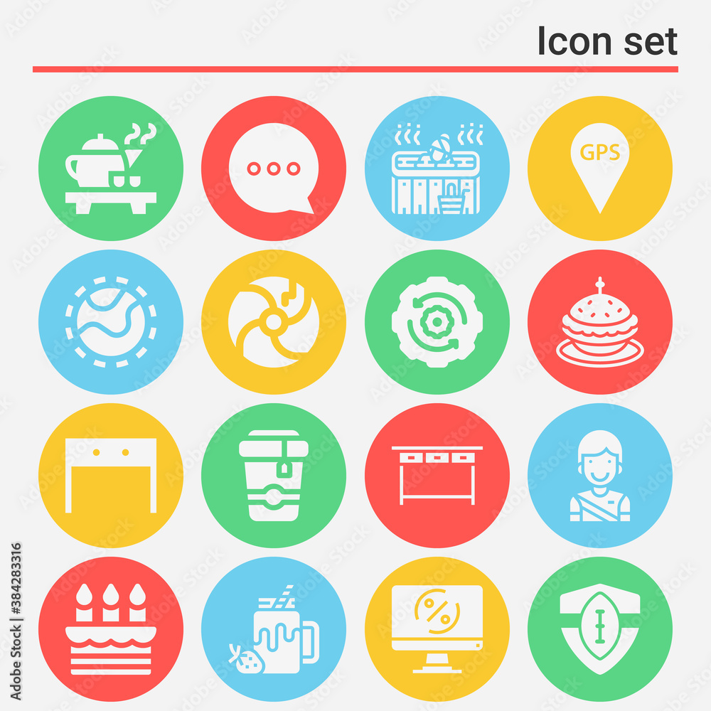 16 pack of cup filled web icons set 16 pack of cup filled web icons set