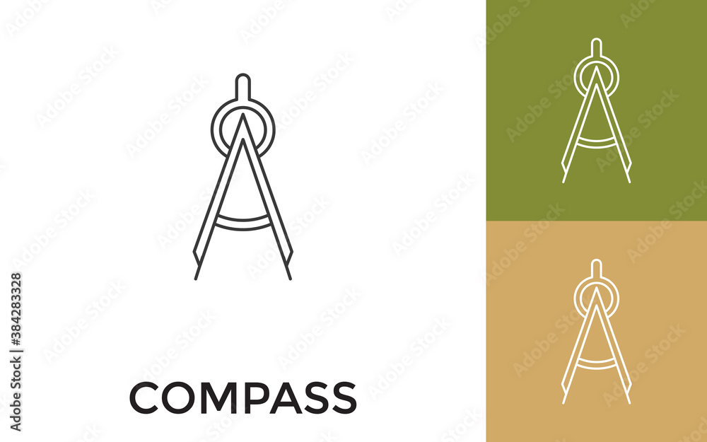 Editable Geometry Compass Thin Line Icon with Title. Useful For Mobile Application, Website, Software and Print Media. Editable Geometry Compass Thin Line Icon with Title. Useful For Mobile Application, Website, Software and Print Media.