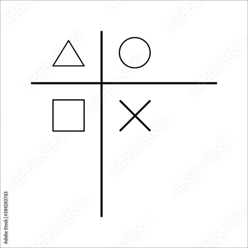 playstation glitch cross triangle square circle design game symbols icons on white background