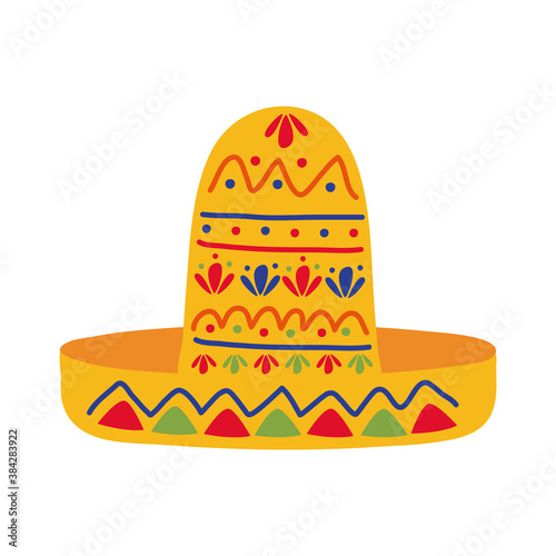 traditional mexican hat flat style icon