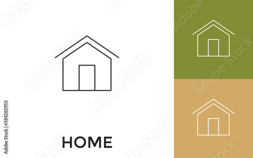 Editable Home Thin Line Icon with Title. Useful For Mobile Application  Website  Software and Print Media.