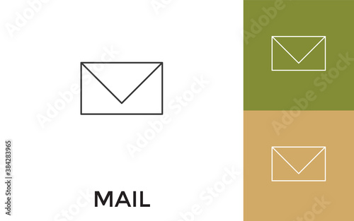 Editable Mail Thin Line Icon with Title. Useful For Mobile Application, Website, Software and Print Media.