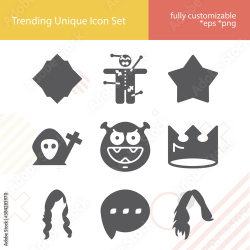 Simple set of sinister related filled icons.
