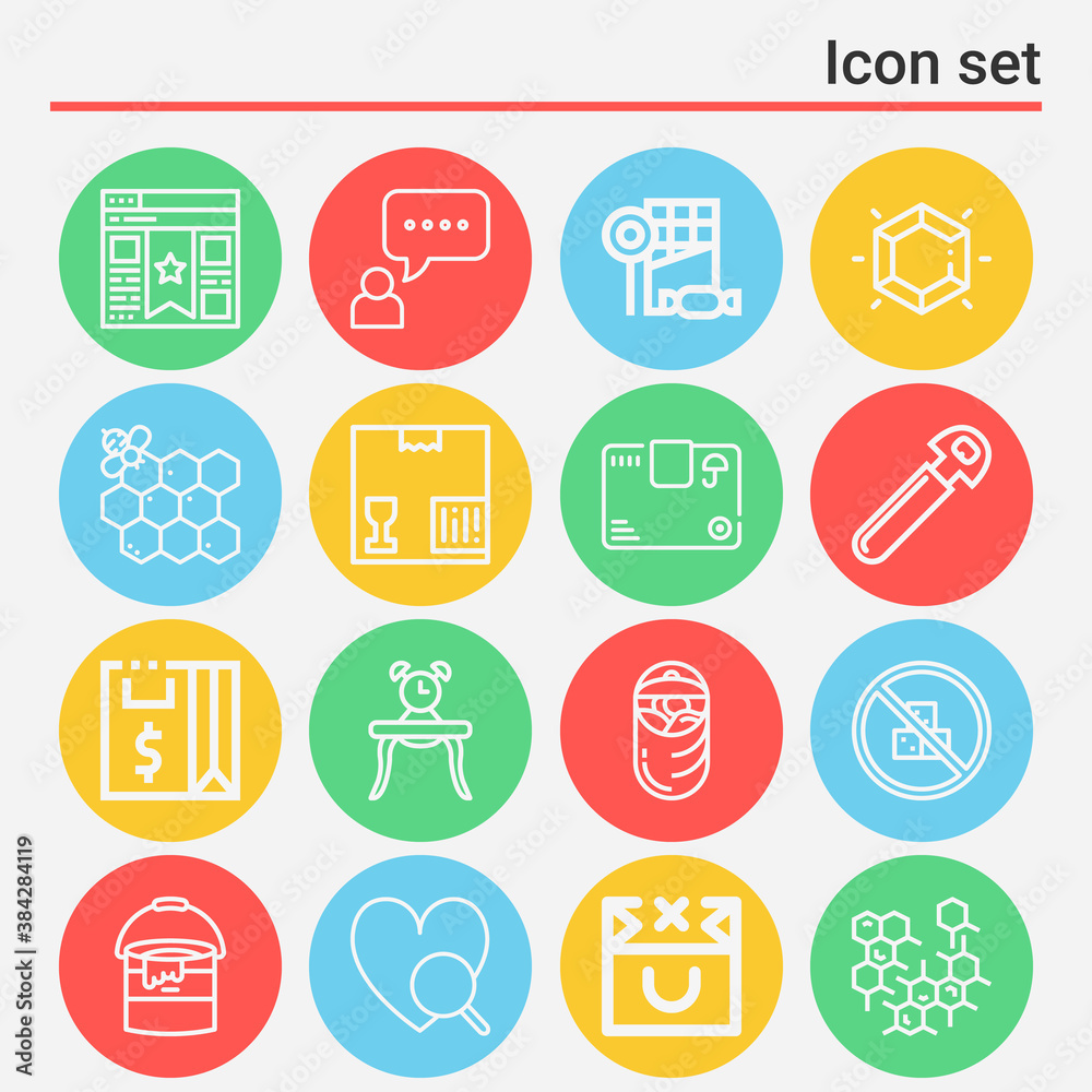 16 pack of product lineal web icons set 16 pack of product lineal web icons set