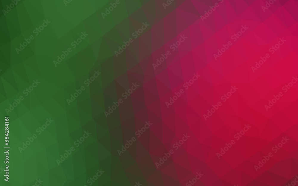 Fototapeta premium Light Green, Red vector abstract polygonal layout.