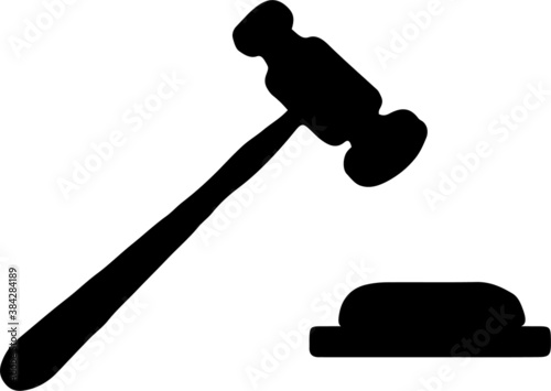 judge hammer icon isolated on white background