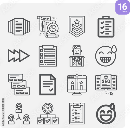Simple set of admiral related lineal icons.