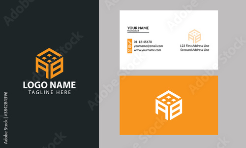 Cube AB Letter Logo Design With real estate concept Creative Modern Trendy