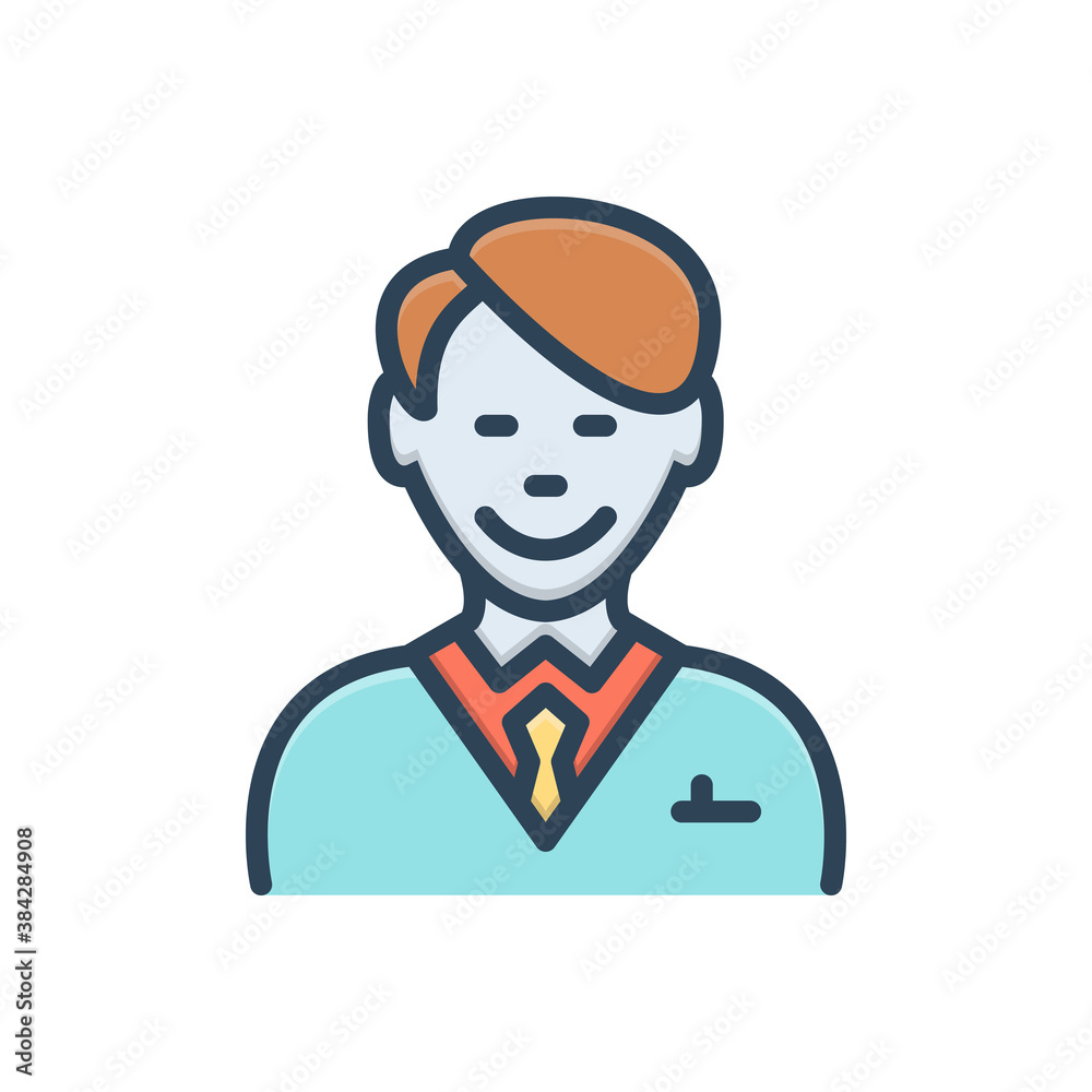 Color illustration icon for happy client