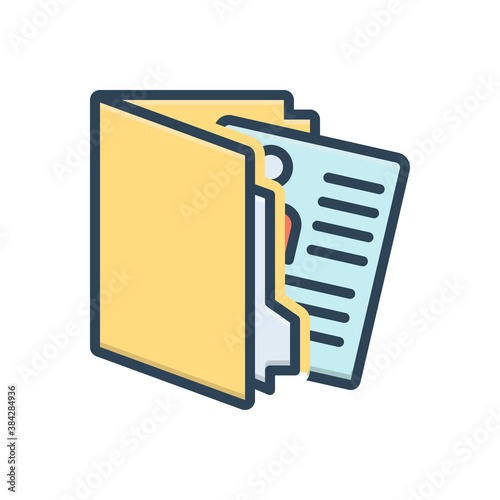 Color illustration icon for portfolio