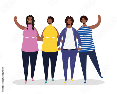 group of afro women characters
