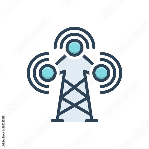 Color illustration icon for broadcast