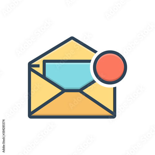 Color illustration icon for inbox message
