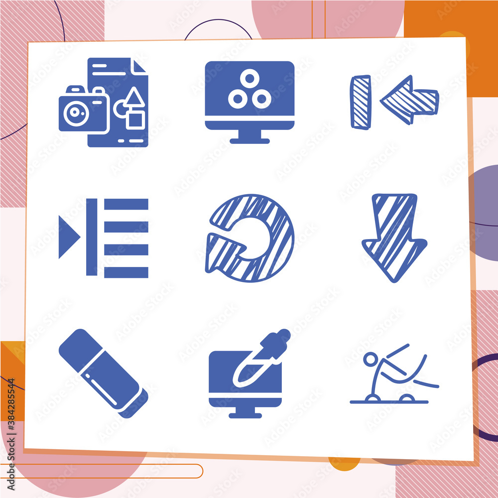 Simple set of 9 icons related to pro Simple set of 9 icons related to pro