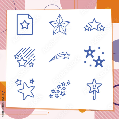 Simple set of 9 icons related to nova