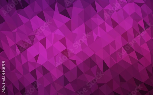 Dark Pink vector shining triangular template.