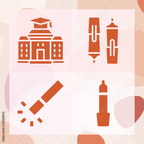 Simple set of colleges related filled icons