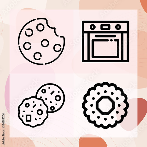 Simple set of cakes related lineal icons