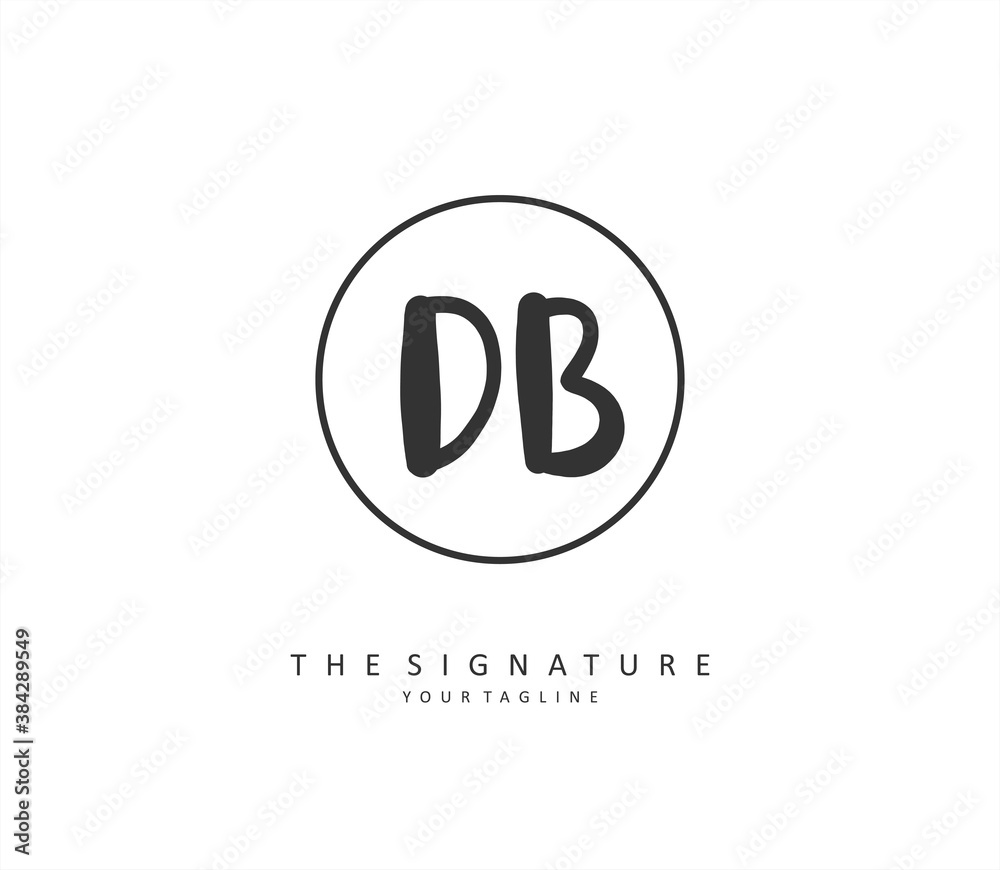D B DB Initial letter handwriting and signature logo. A concept handwriting initial logo with template element. D B DB Initial letter handwriting and signature logo. A concept handwriting initial logo with template element.