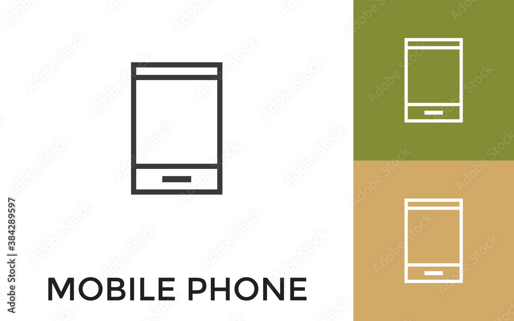Editable Mobile Phone Icon with Title. Useful For Mobile Application, Website, Software and Print Media.