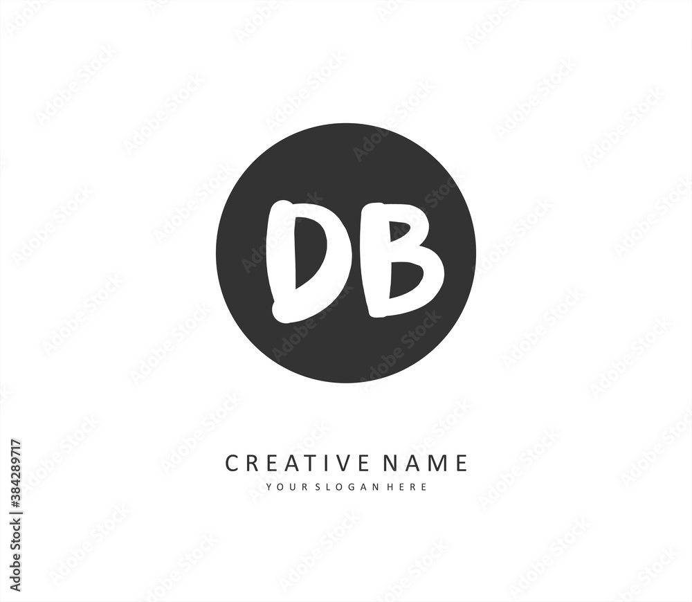 D B DB Initial letter handwriting and signature logo. A concept handwriting initial logo with template element. D B DB Initial letter handwriting and signature logo. A concept handwriting initial logo with template element.