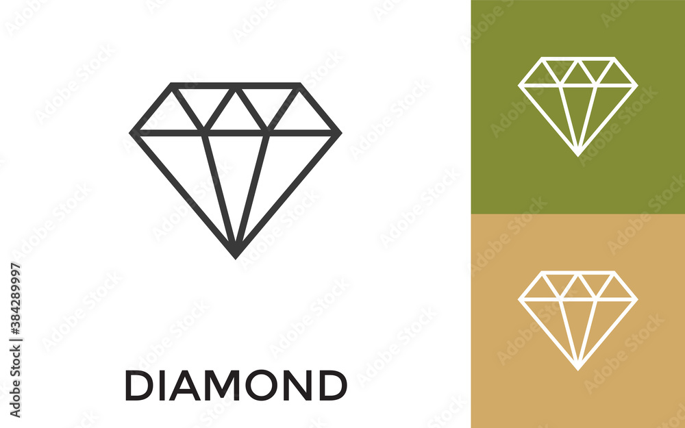 Editable Diamond Icon with Title. Useful For Mobile Application, Website, Software and Print Media.