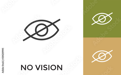 Editable No Vision Icon with Title. Useful For Mobile Application, Website, Software and Print Media.