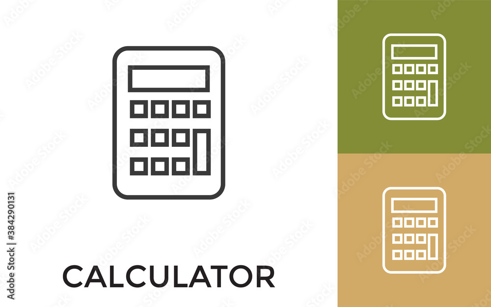 Editable Calculator Icon with Title. Useful For Mobile Application, Website, Software and Print Media.
