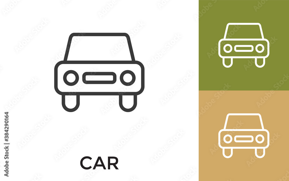 Editable Car Icon with Title. Useful For Mobile Application, Website, Software and Print Media.