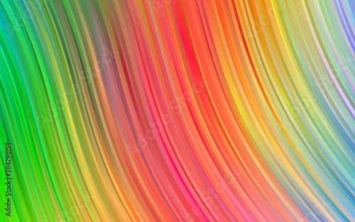 Light Multicolor, Rainbow vector background with curved circles.