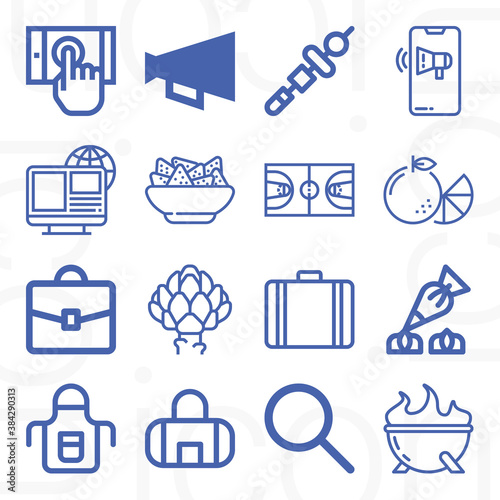 16 pack of scrutiny  lineal web icons set