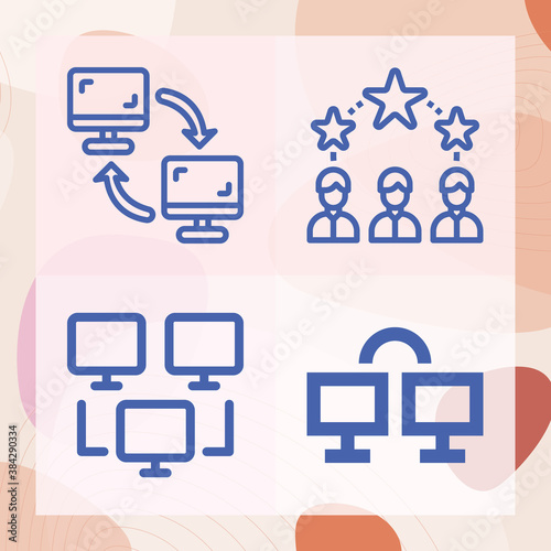 Simple set of socialization related lineal icons