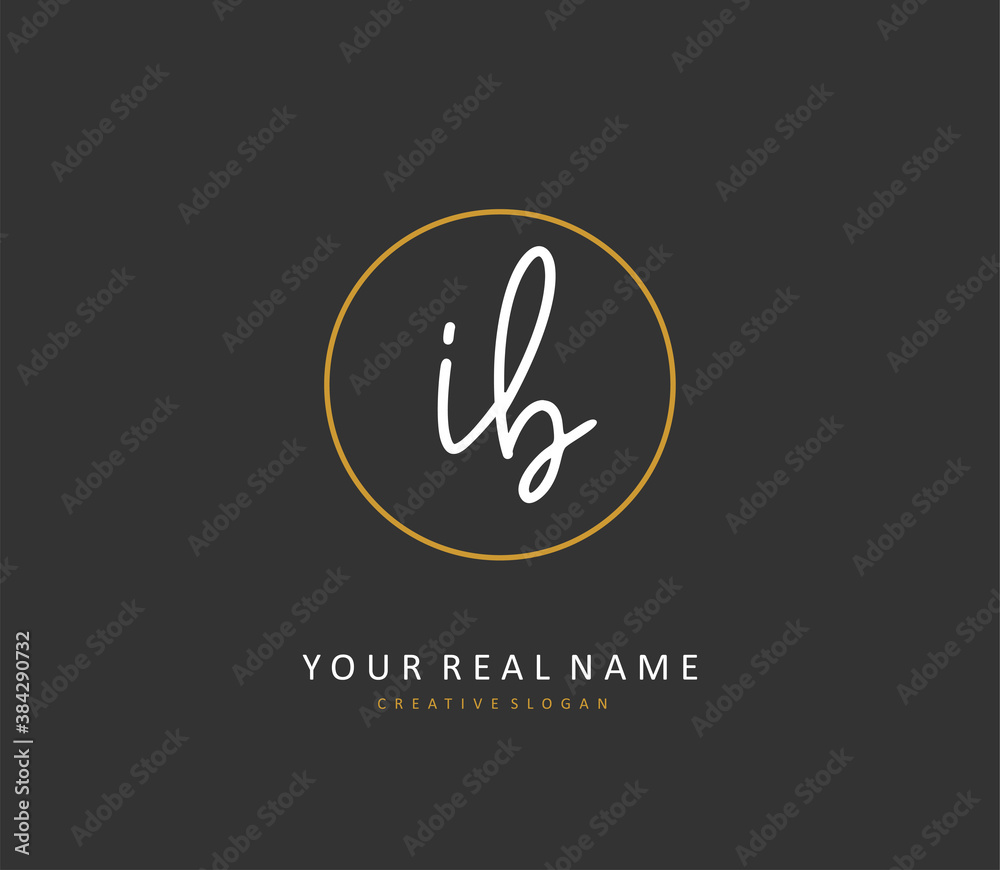 IB Initial letter handwriting and signature logo. A concept handwriting initial logo with template element. IB Initial letter handwriting and signature logo. A concept handwriting initial logo with template element.
