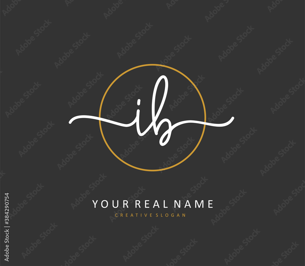 IB Initial letter handwriting and signature logo. A concept handwriting initial logo with template element. IB Initial letter handwriting and signature logo. A concept handwriting initial logo with template element.