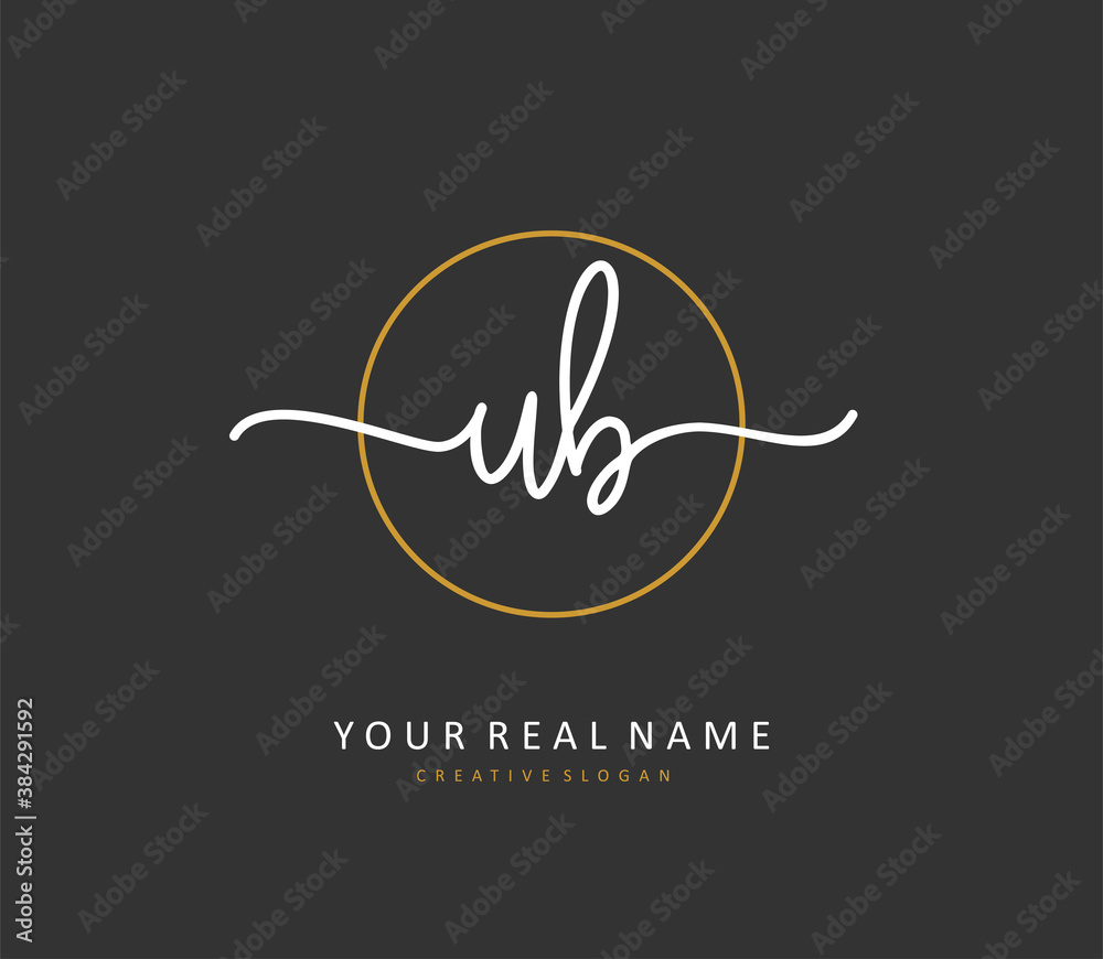U B UB Initial letter handwriting and signature logo. A concept handwriting initial logo with template element. U B UB Initial letter handwriting and signature logo. A concept handwriting initial logo with template element.
