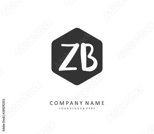 Free Download Z B ZB Initial letter handwriting and signature logo. A concept handwriting initial logo with template element. - GFXLoad