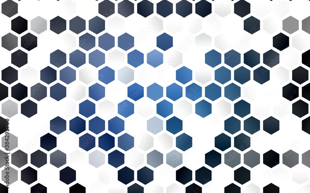 Light BLUE vector layout with hexagonal shapes. Light BLUE vector layout with hexagonal shapes.